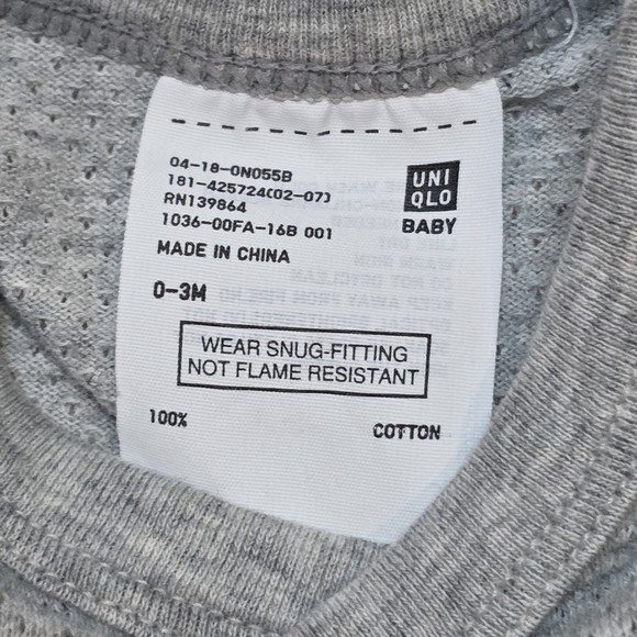 Uniqlo Light Gray Baby Onesie - Picture 3 of 5